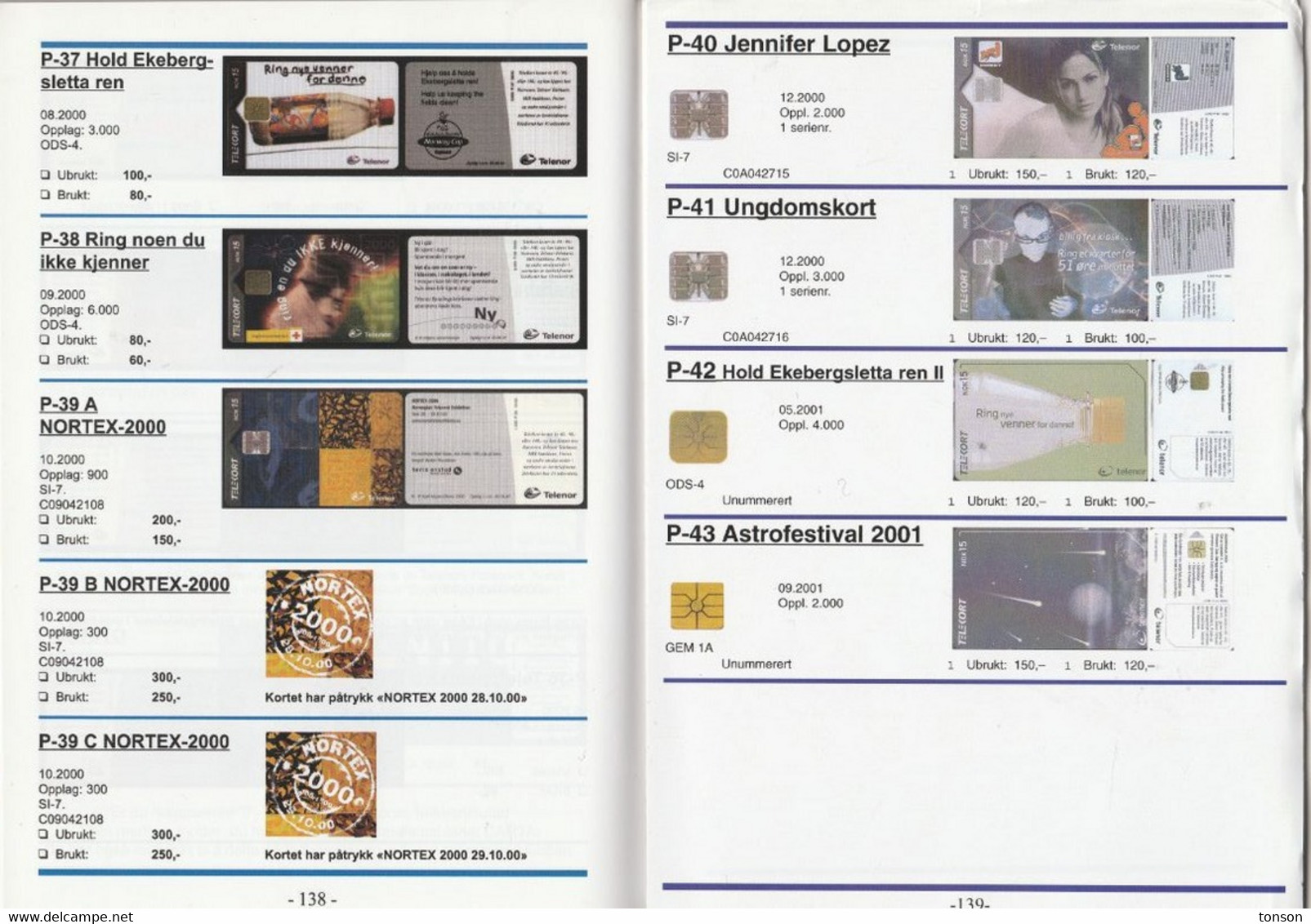 Carta Catalogue 2000 Of Norwegian Phonecards, 1984 - 2000, Part 1 + Loose Updates, 5 Scans - Supplies And Equipment