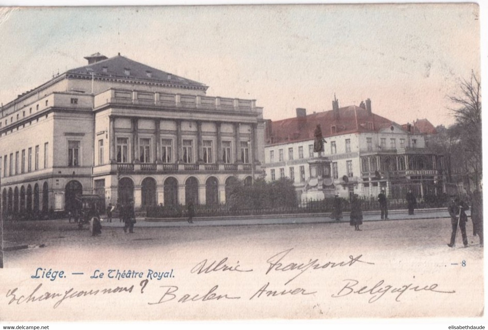 BELGIQUE - 1904 - CARTE (LIEGE) De ANVERS Avec MARQUE LINEAIRE "BAELEN-USINES" !! => FRANCE - Langstempel