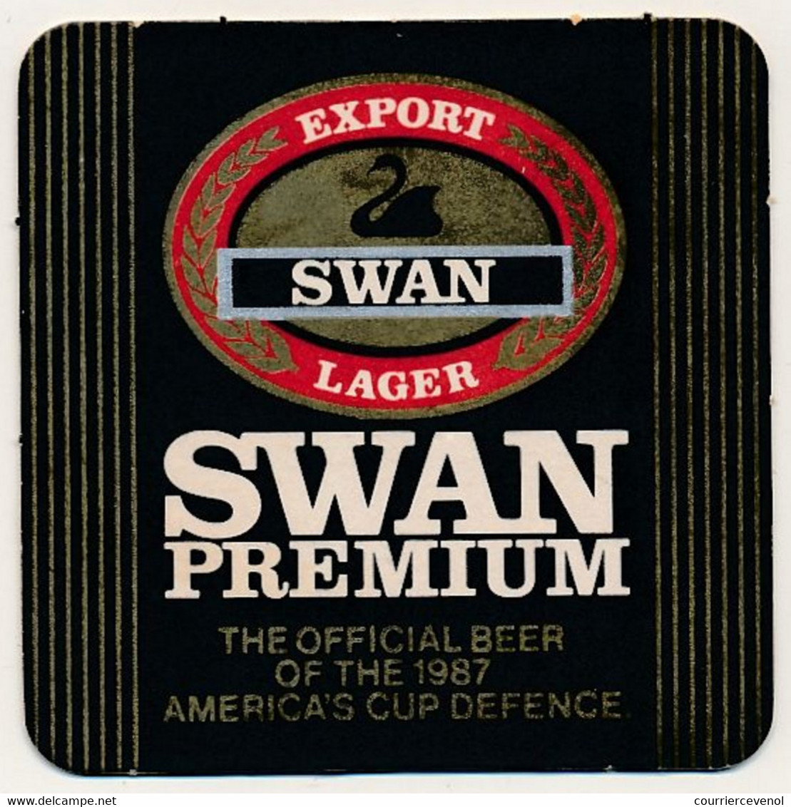 AUSTRALIE - Sous-bock "SWAN PREMIUM" 1987 America's Cup Defense + Carte Postale Moderne Neuve - Sous-bocks