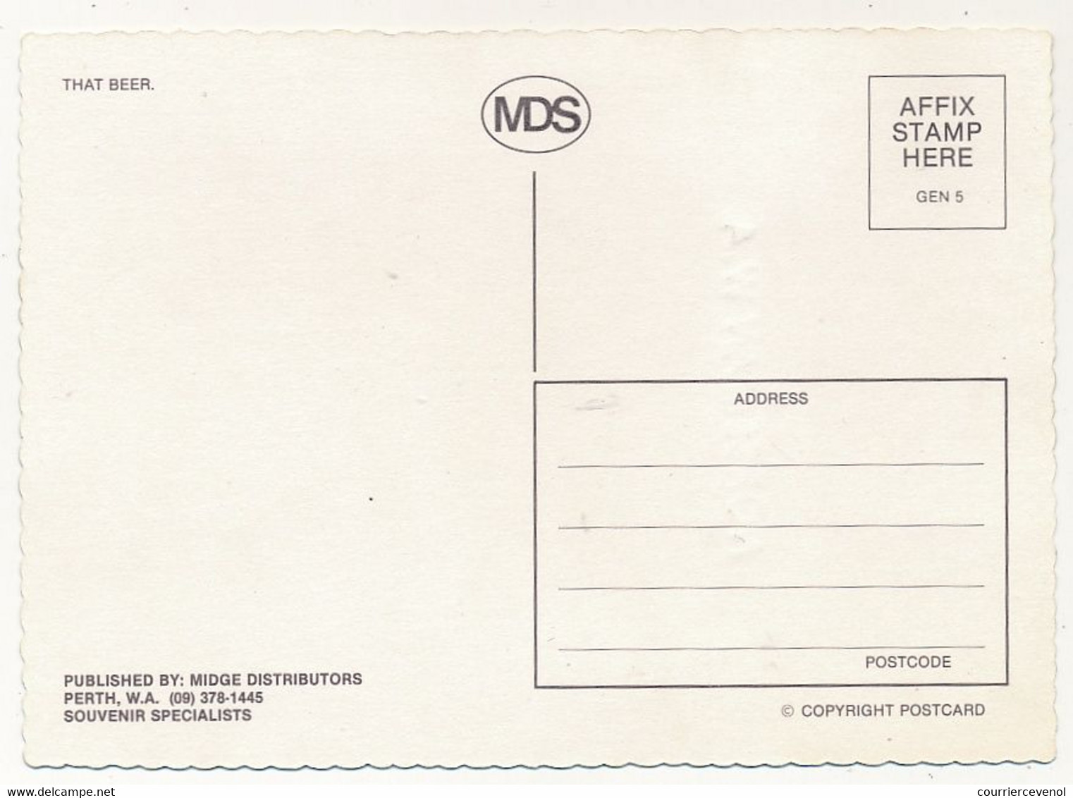 AUSTRALIE - Sous-bock "SWAN PREMIUM" 1987 America's Cup Defense + Carte Postale Moderne Neuve - Bierviltjes