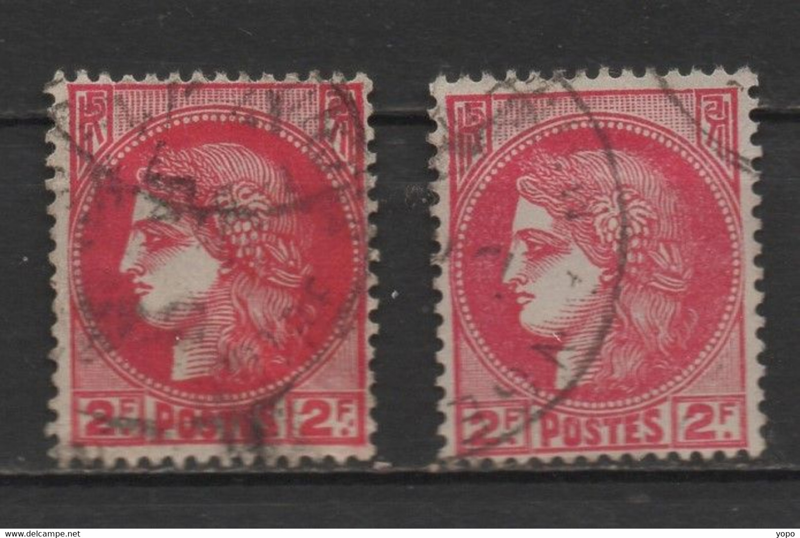 2 Timbres N° 373, Cérès , Dont L'un Avec Double Point Aprés Le 2 De F - Gebruikt