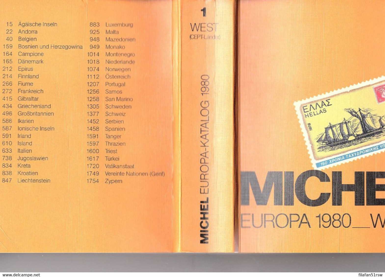 Europa 1980 West Katalog (CEPT-Länder), Michel, 3 87858 2277 A-Ha, Schwaneberger, Gebraucht, - Bélgica