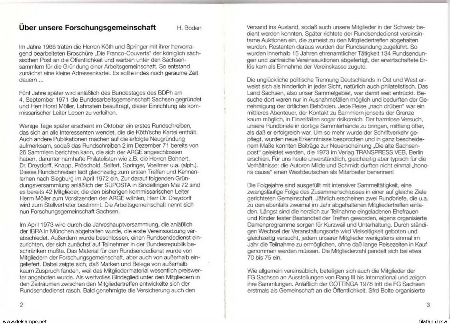 25 Jahre Forschungsgemeinschaft Sachsen E.V. 1971-1996, Hellmut Boden, Eigenverlag, 1996, Neuwertig, - Philatelie Und Postgeschichte