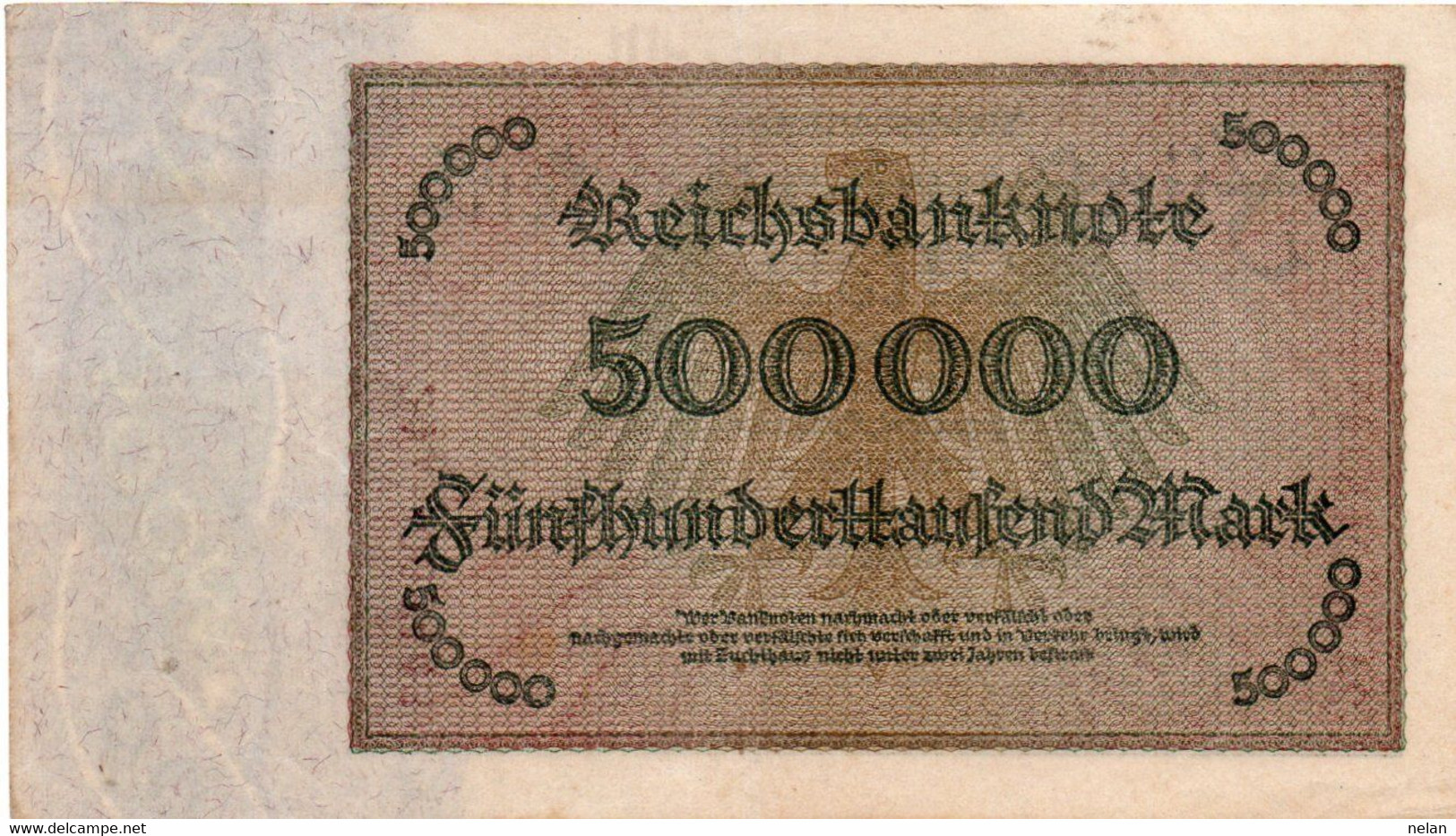 GERMANY- 500000 MARK 1923 - Wor:P-88b.3, Ros:R-87e   AUNC - 500000 Mark