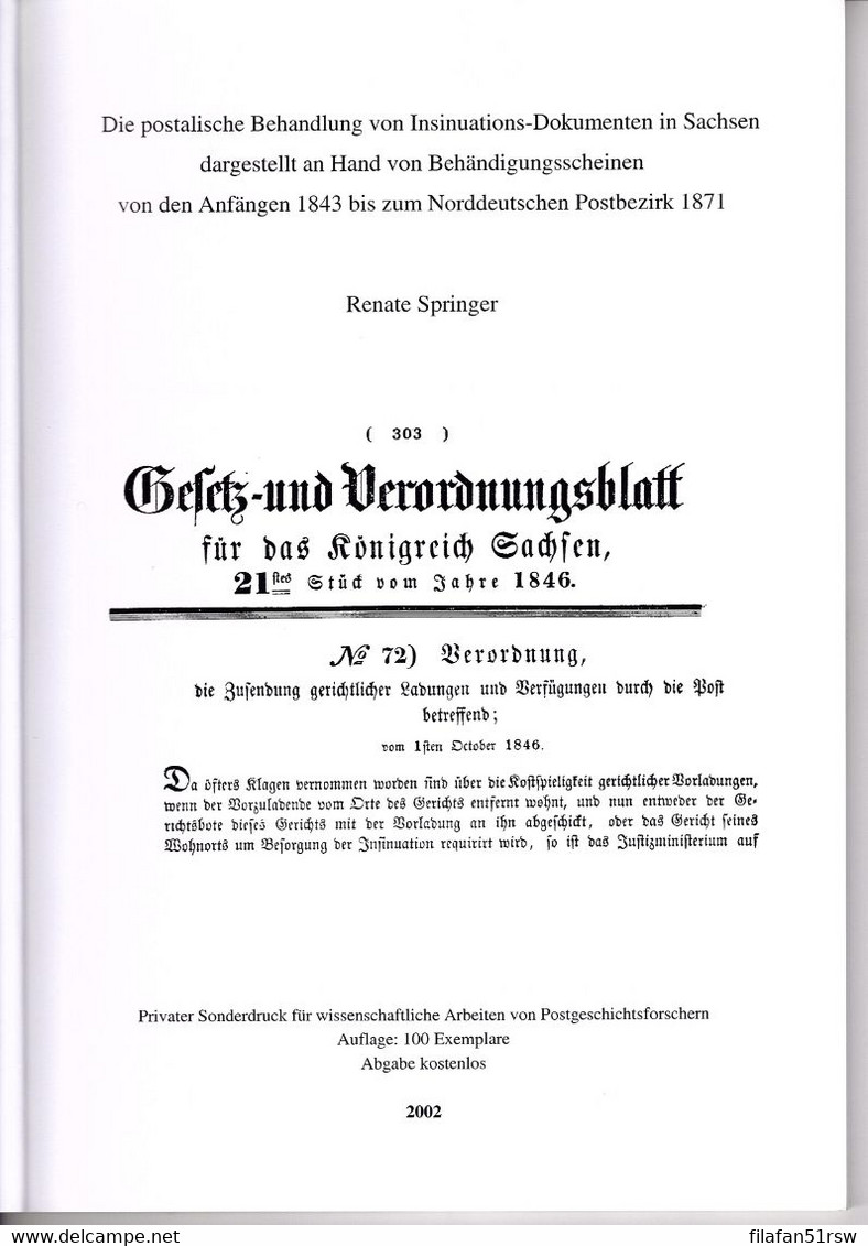 Insiunationsdokumente In Sachsen,Königlich Sächsische Post, Behändigungsscheine 1843 Bis 1871, - Filatelia E Historia De Correos