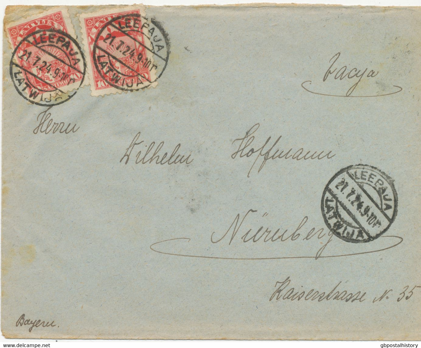 LETTLAND 1924/5, Wappen 10 S. Karmin (2x) MeF, 20 S. Blau EF (2 Stück: Farbnunancen), 25 S. Ultramarin EF (2 Stück: Farb - Lettonie