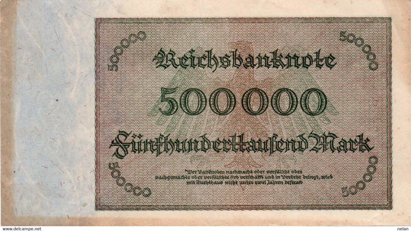 GERMANY- 500000 MARK 1923 -  Wor:P-88b.4, Ros:R-87f   XF+ (SERIE SPECIALE) RARA - 500.000 Mark