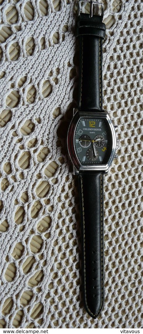 Pub Montre Watch  Vuillemin Regnier Quartz Pour Homme -  Bracelet  D'origine En  Cuir - Pub Atlas For Men - Advertisement Watches