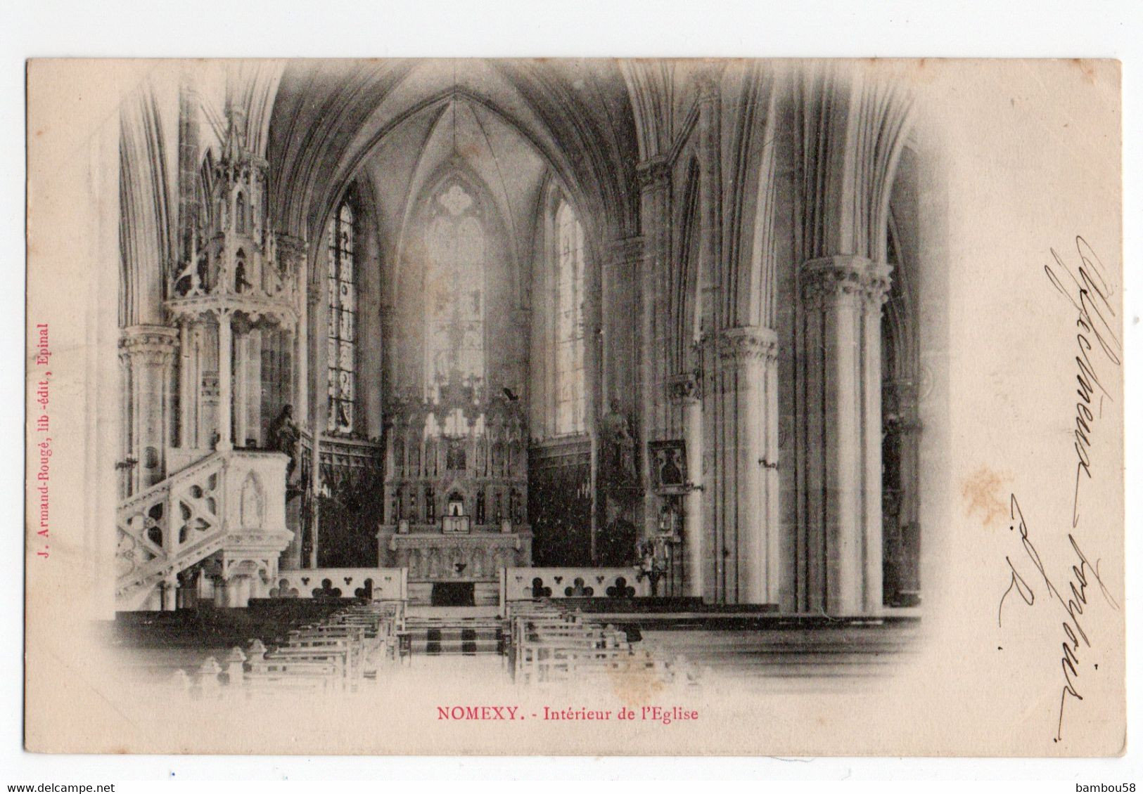 NOMEXY * VOSGES * INTERIEUR EGLISE * Carte Précurseur * éditeur Armand-Rougé - Nomexy