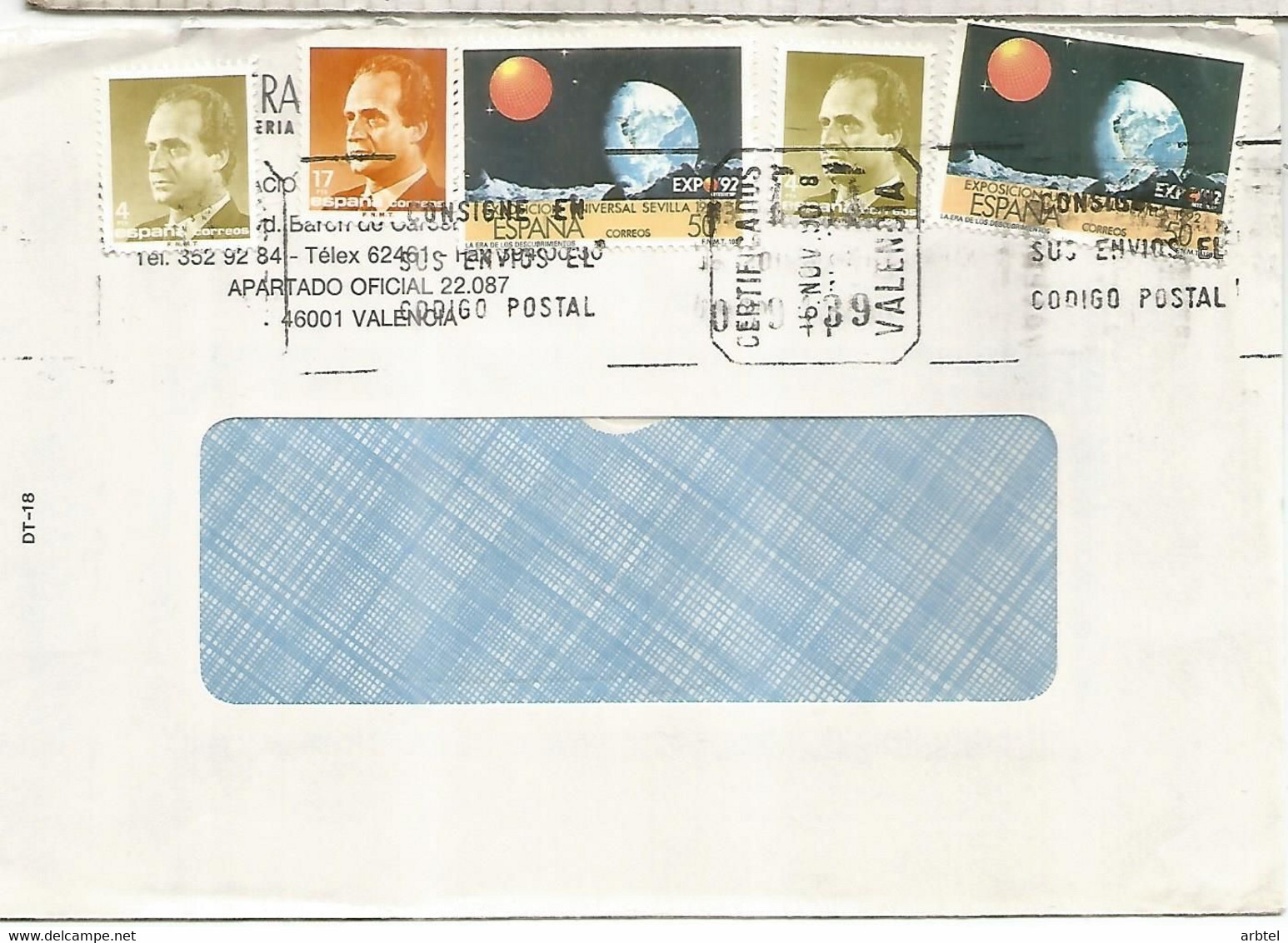 VALENCIA CC CERTIFICASA SELLOS EXPO 92 SEVILLA - 1992 – Sevilla (España)