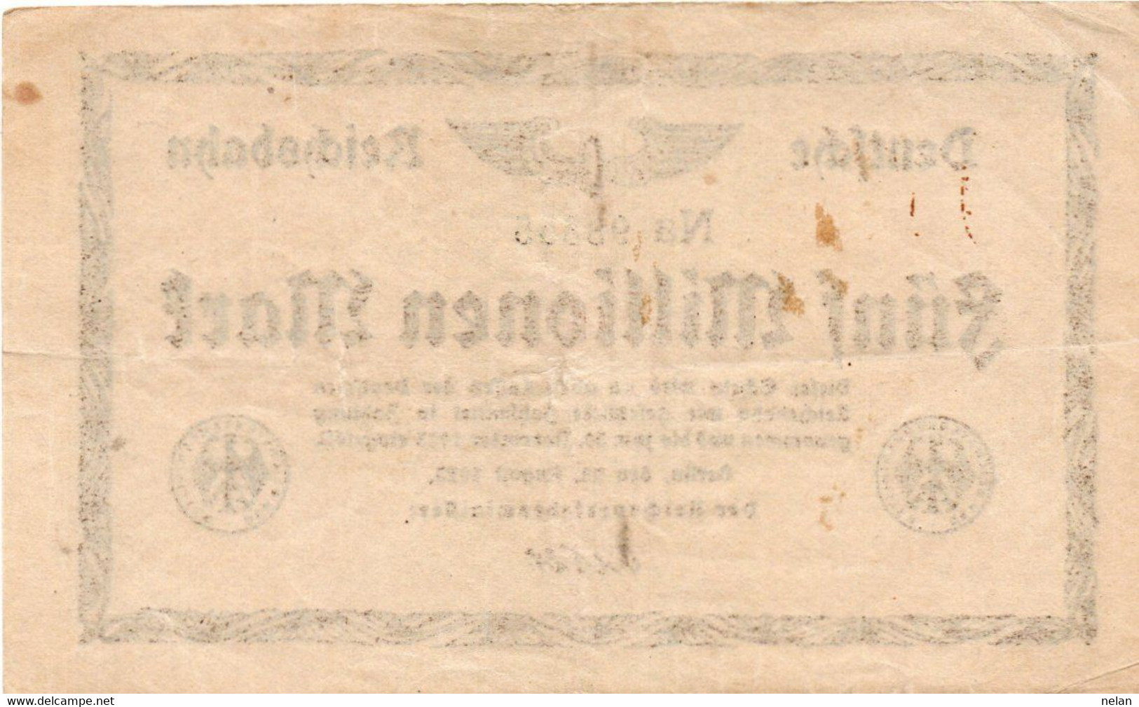 GERMANY- 5 MILLIONEN MARK 1923 - Wor:P-S1013a.2, Kel:340e.2, MüG:002.05b -  UNIFACE - VF/XF - 5 Millionen Mark