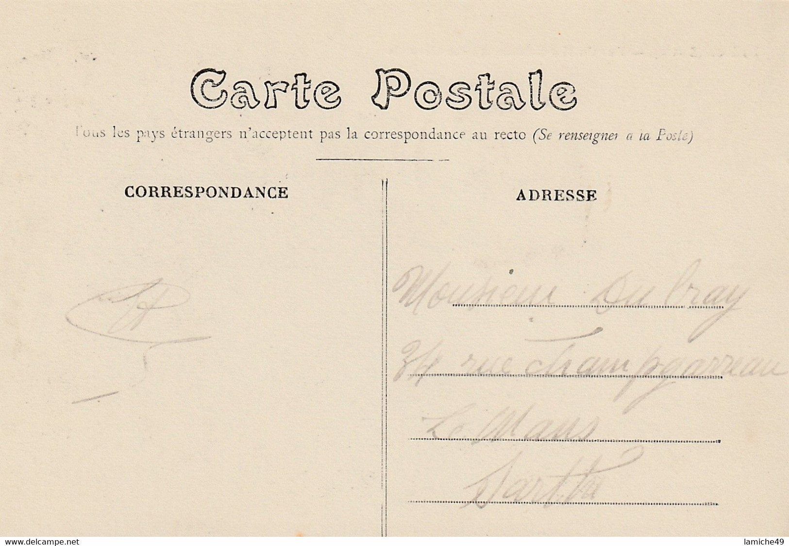 Brulon Rue Barreau Et Hôtel Brennus Voiture Ancienne Timbre Semeuse 5c 1913 - Brulon