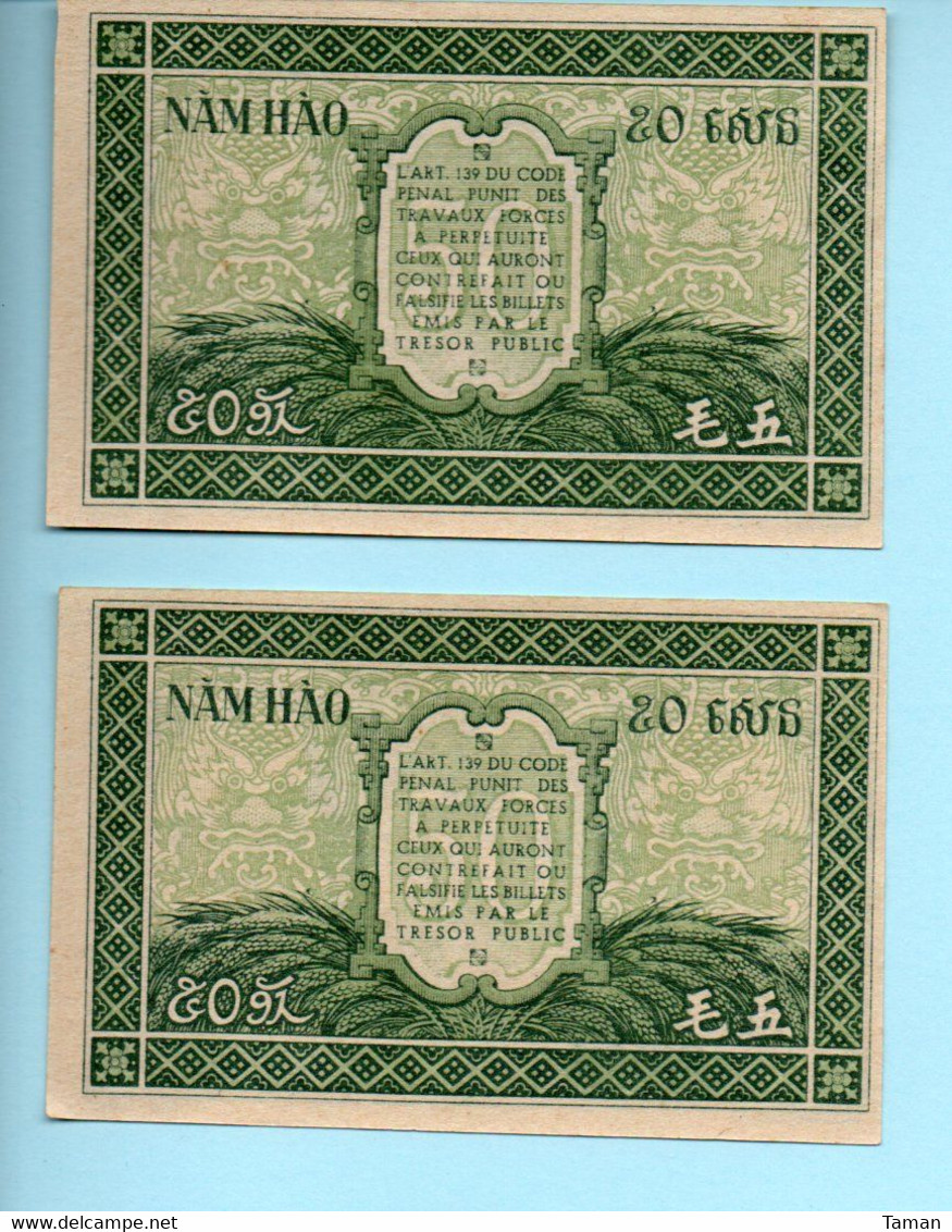 INDOCHINE   -  Lot De 2 Billets De   50  Cents   Nd(1942)   -- UNC -- - Indochine