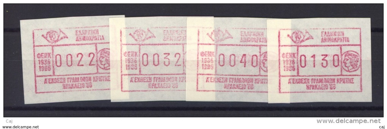 02069 -   Grèce  -  ATM.  :   Yv  4  **   Heraklion - Machine Labels [ATM]