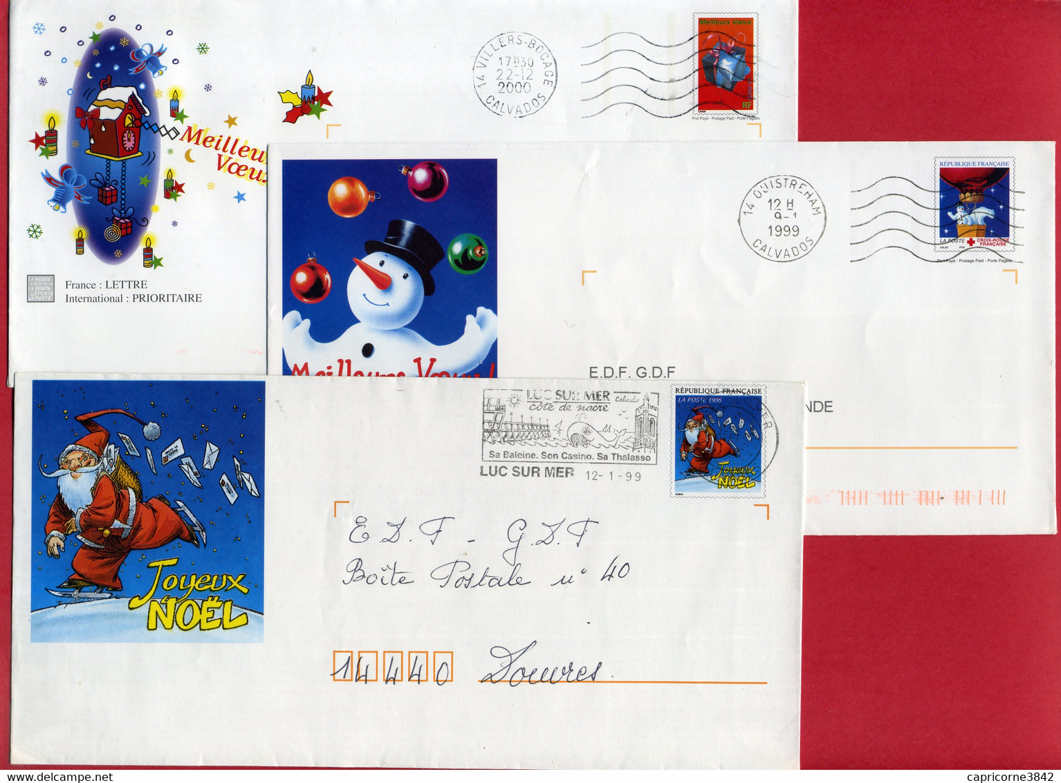 3 Enveloppes PAP - VŒUX DE NOEL ET NOUVEL AN - PAP:  Varia (1995-...)