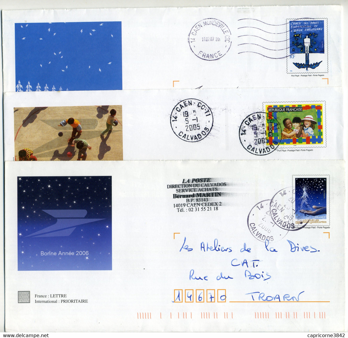 3 Enveloppes PAP - Vœux De La Poste - PAP:  Varia (1995-...)