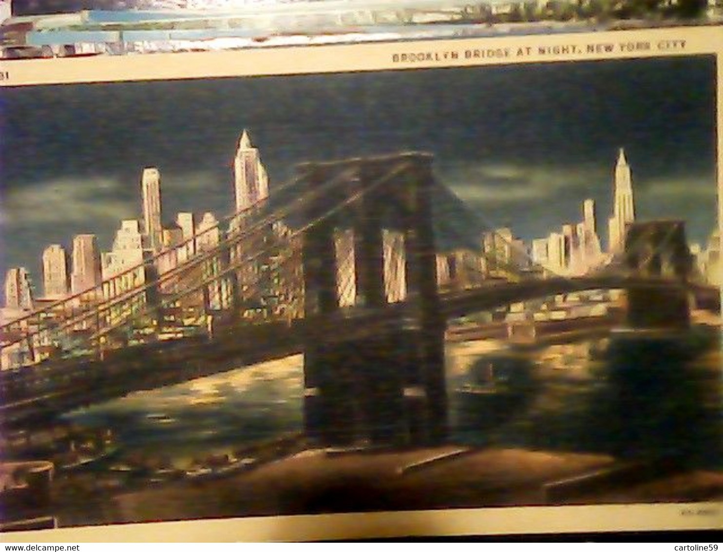 USA NEW YORK City - Brooklyn Bridge And New York Skyline At Night S1940 IO6322 - Brooklyn