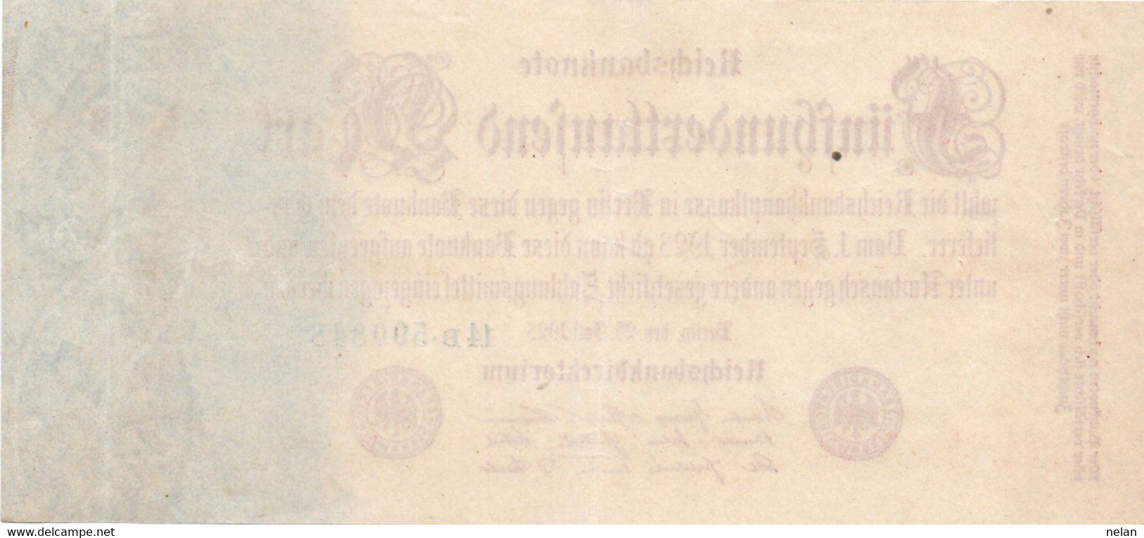 GERMANY-500000 MARK 1923  P-92.2  XF/AUNC  UNIFACE - 500000 Mark