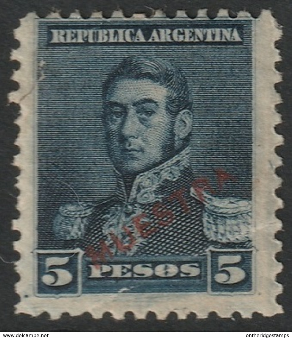Argentina 1892 Sc 105 Argentine Yt 109 MH* Specimen (muestra) Partial Gum/large Crease - Unused Stamps
