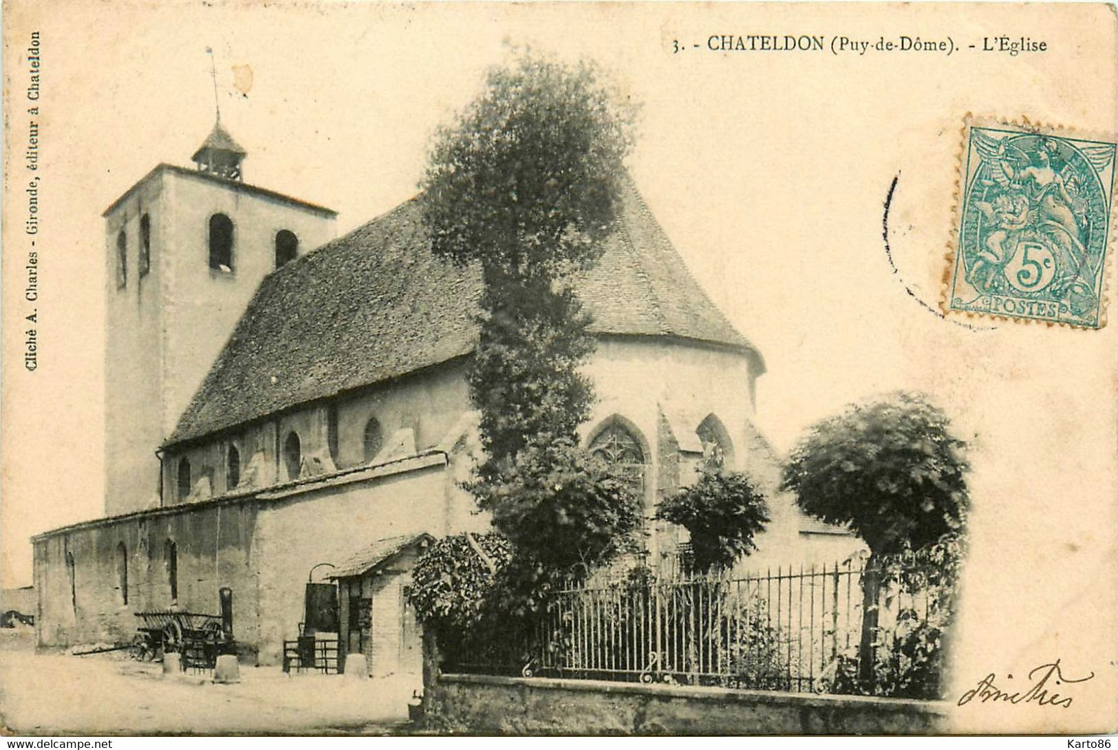 Chateldon * 1907 * L'église Du Village - Chateldon