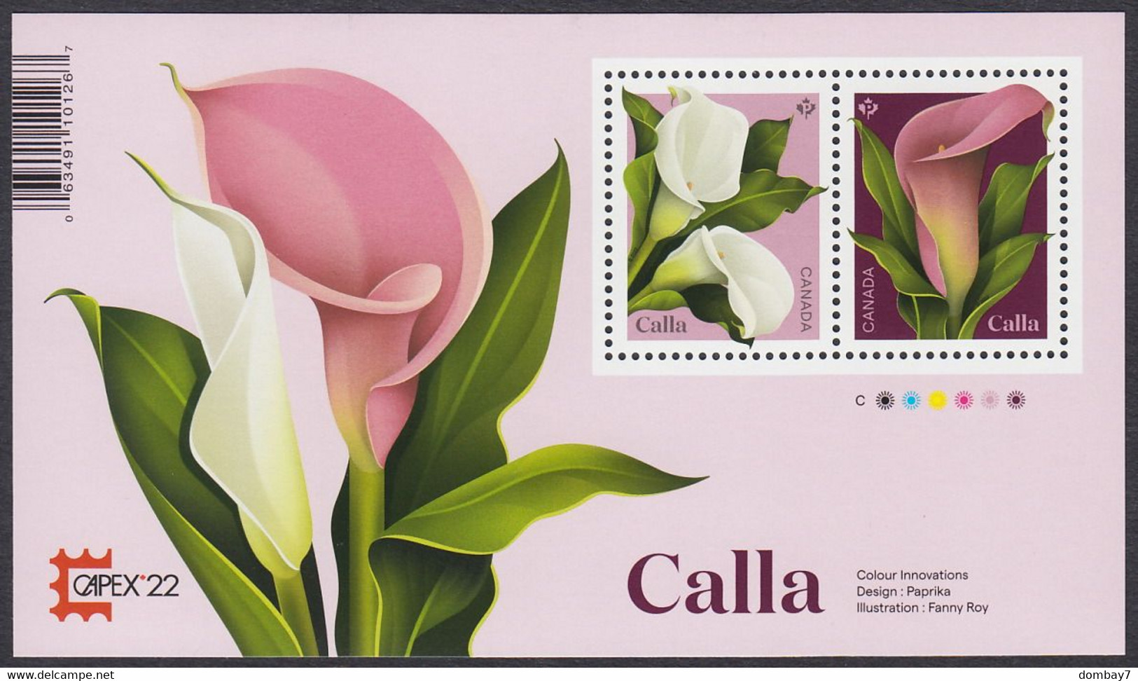 Qc. CALLA Flowers = Souvenir Sheet With OVERPRINT MNH Canada 2022 - Neufs