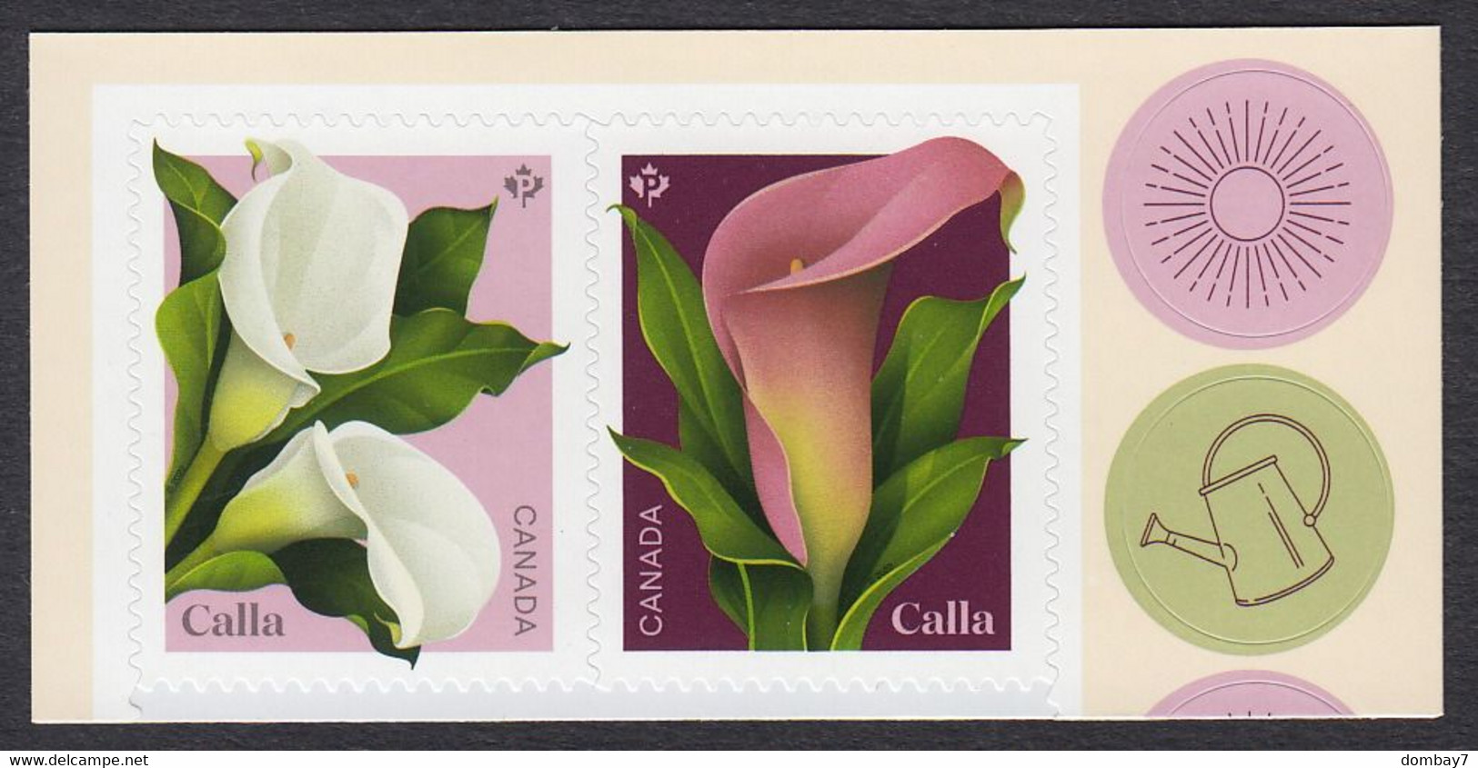 Qc. CALLA Flowers = Pair Of Booklet Stamps MNH Canada 2022 - Unused Stamps