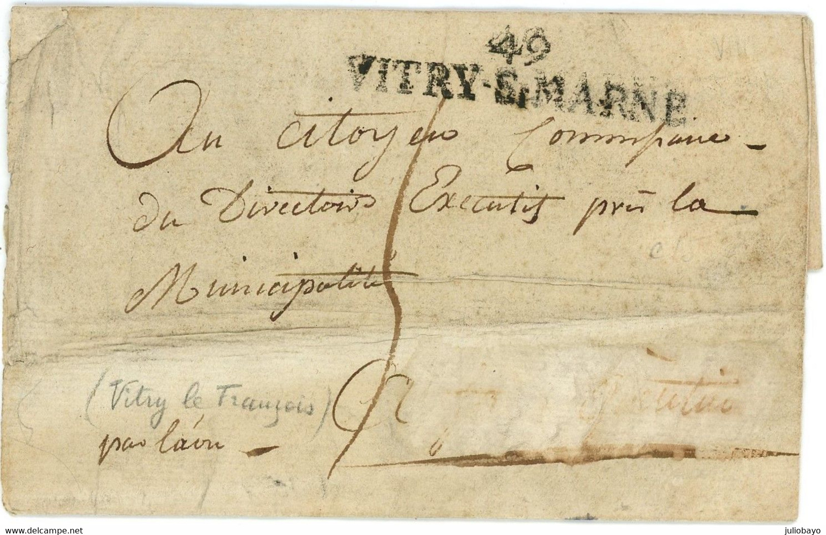 Promo 1 Vendemiaire An 8 (23 Septembre 1799) Lac 49 VITRY S.MARNE ,lex Général ... - 1701-1800: Voorlopers XVIII