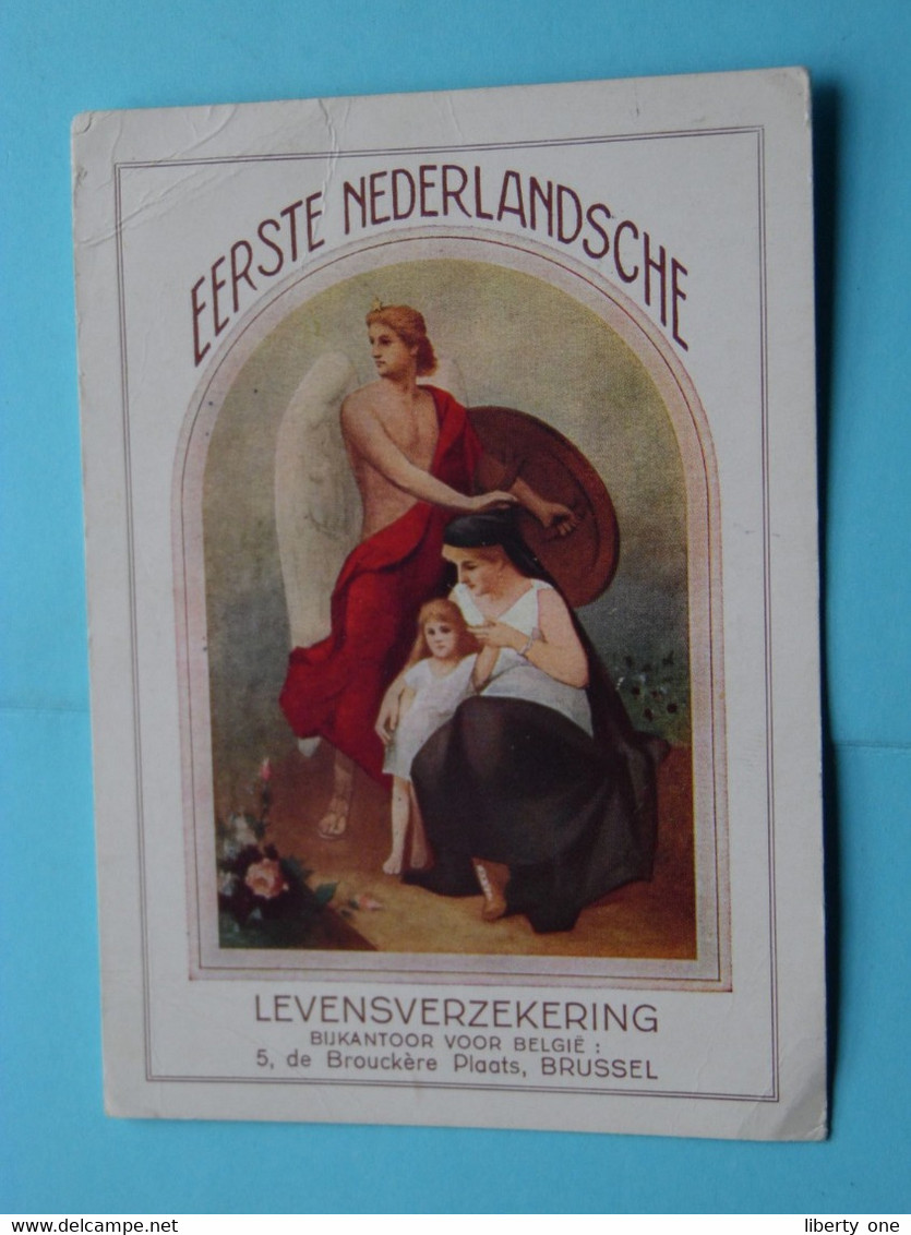 EERSTE NEDERLANDSCHE VERZEKERING ( Stempel R. CLAES Van Dijckstraat 7 - KONTICH ) Kaartje +/- 9 X 12,5 Cm. ! - Advertising