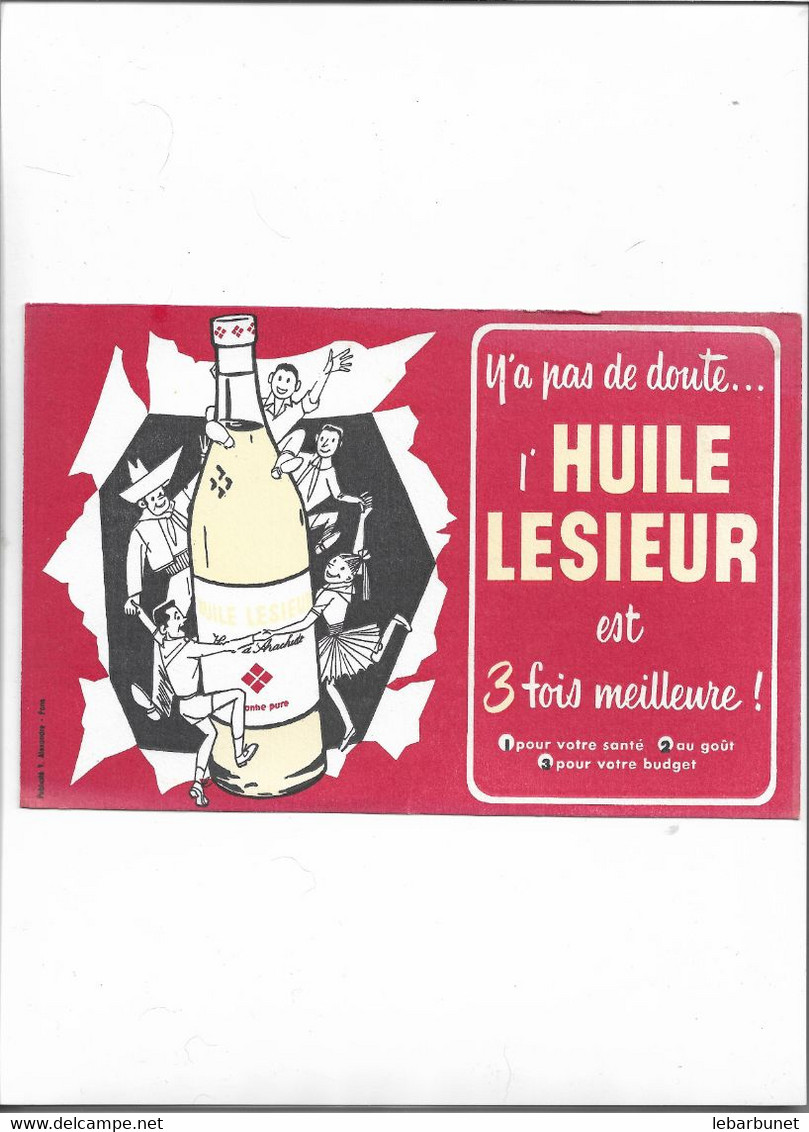 Buvard  Ancien  Huile Lesieur Y'a Pas De Doute L'huile Lesieur Est 3 Fois Meilleure - H