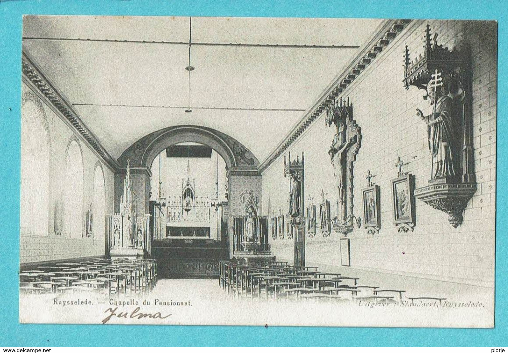 * Ruiselede - Ruysselede (West Vlaanderen) * (Uitgever Standaert) Chapelle Du Pensionnat, Kapel, Intérieur, Old, Rare - Ruiselede