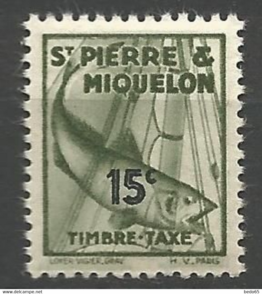 ST PIERRE ET MIQUELON TAXE N° 34 NEUF** LUXE SANS CHARNIERE /  MNH - Impuestos