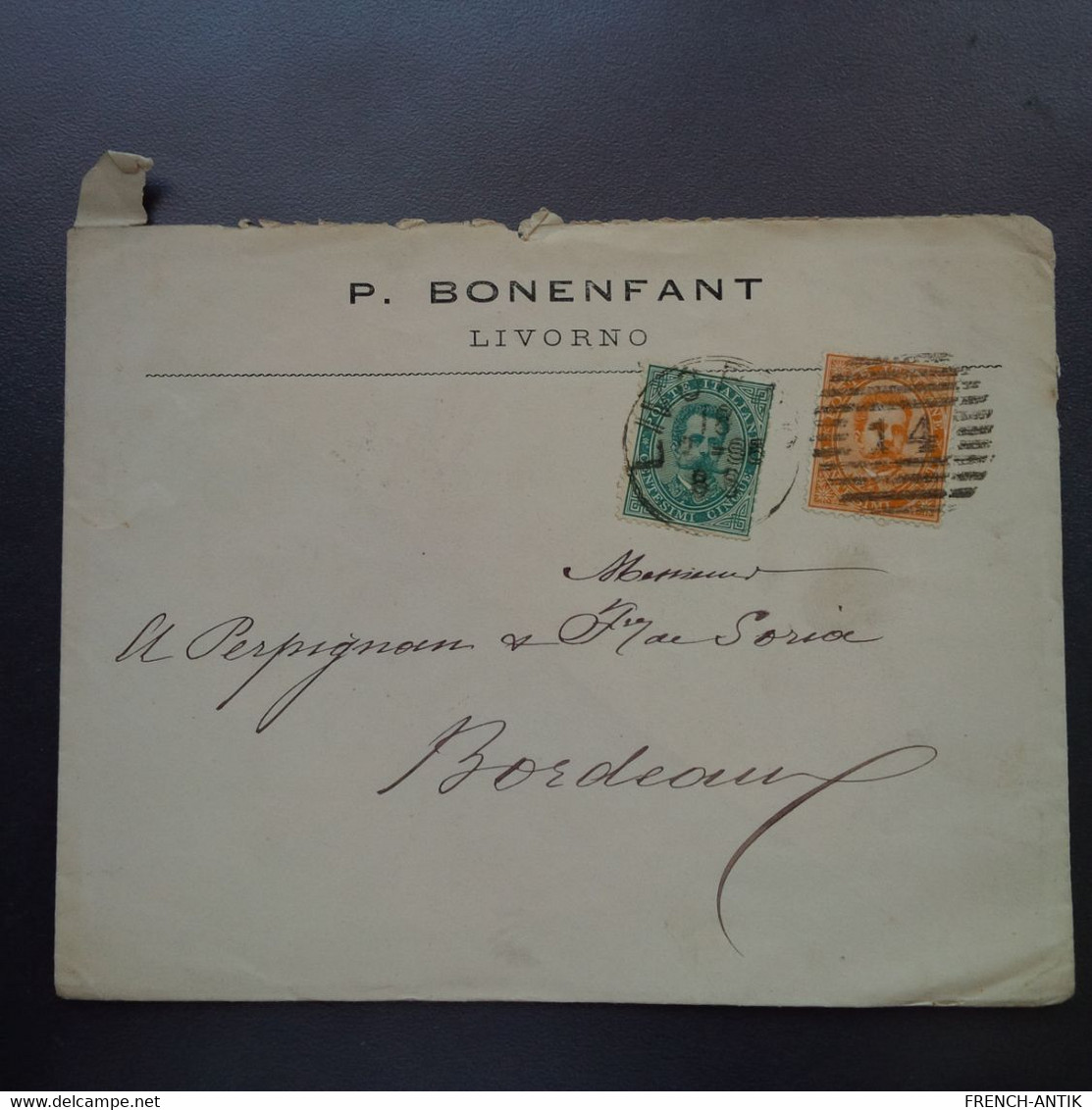 LETTRE LIVORNO BONENFANT POUR BORDEAUX - Poststempel