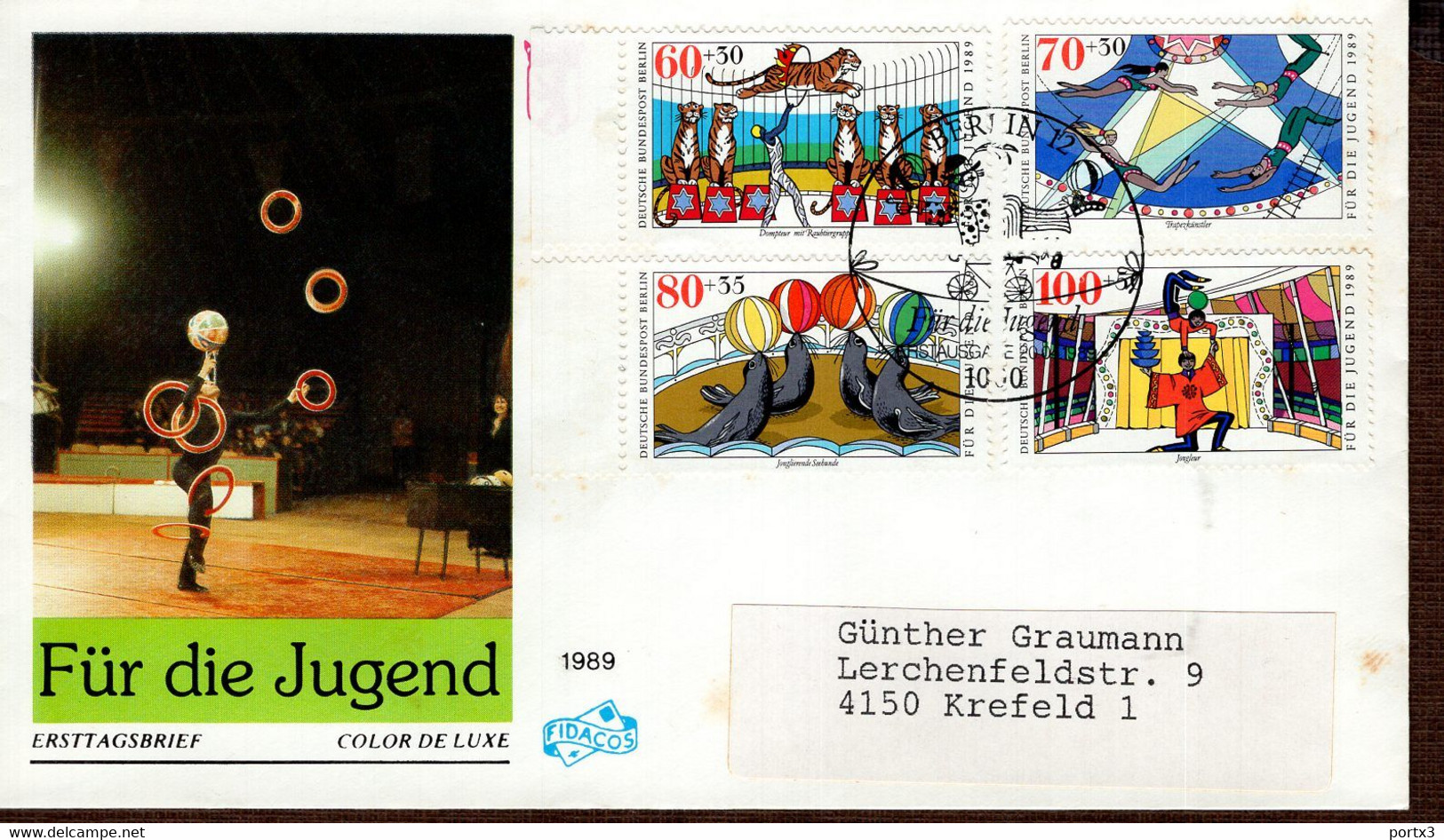 Berlin FDC aus 1989 ex 9 items gestempelt / used / oblitéré (Berl 048)