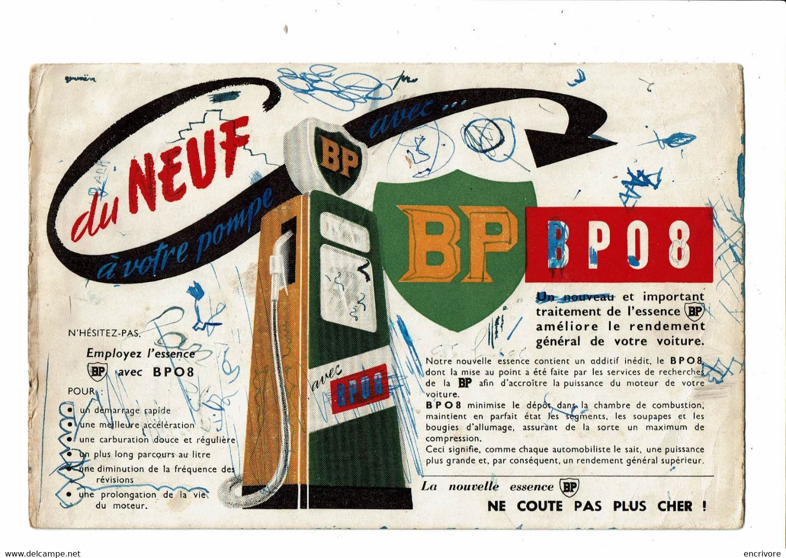 Buvard Carburants Essence BP British Pétroléum BP 08 Pompe à Essence - Automóviles