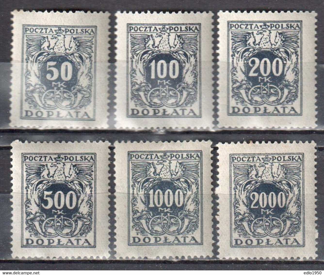 Poland 1923 - Postage Due - Mi.45-50 - MNH(**) - Impuestos