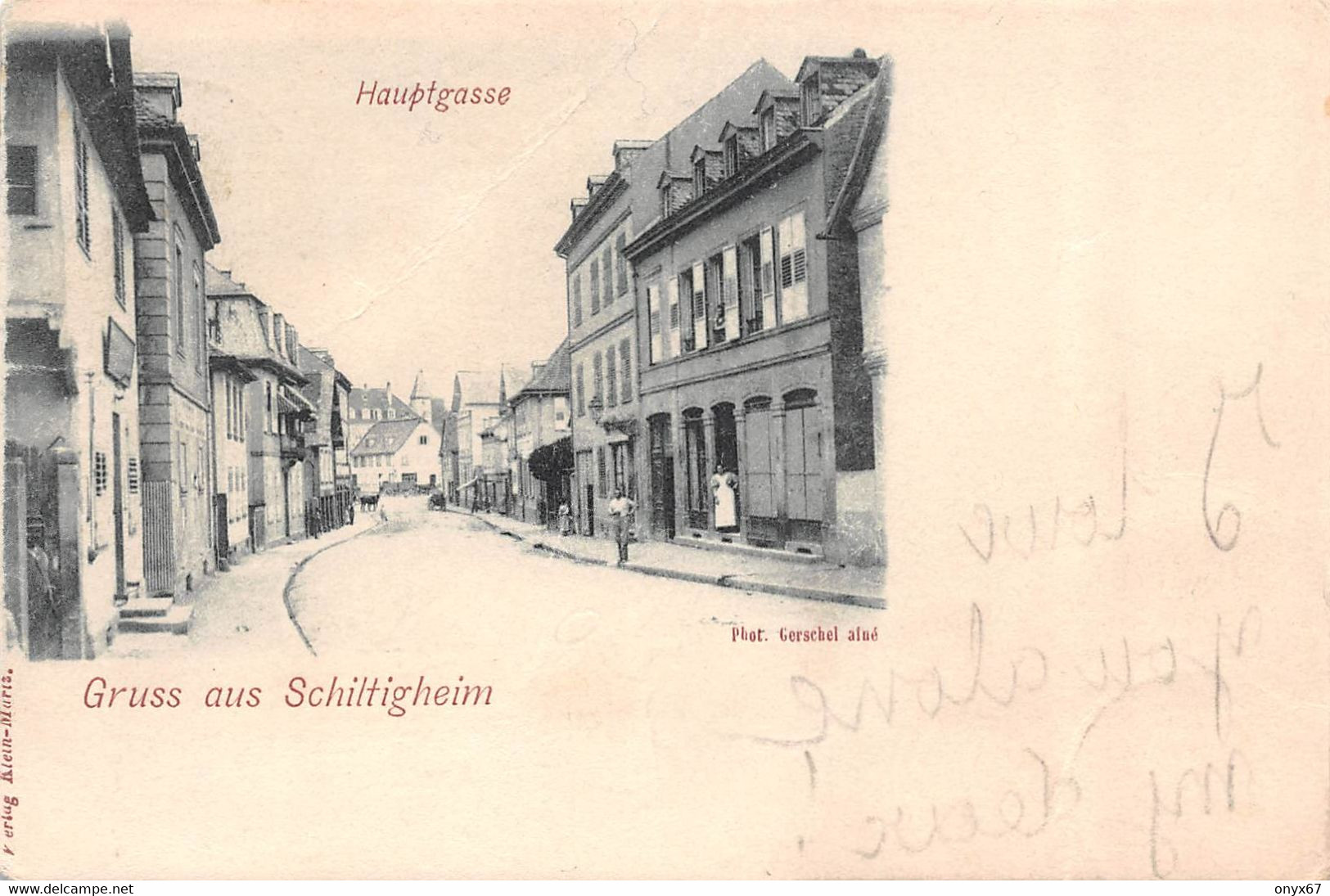 SCHILTIGHEIM-Strasbourg-67-Bas-Rhin-Hauptgasse-Tampon-Briefstempel-1898 Rheinbischofheim-Photo Gerschel Ainé - Schiltigheim