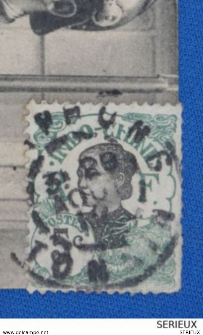 S15 INDO CHINA BELLE CARTE RARE 1908 POUR NANCY FRANCE + UNIFORMES+CHINA AFFRANCHISSEMENT PLAISANT - Briefe U. Dokumente