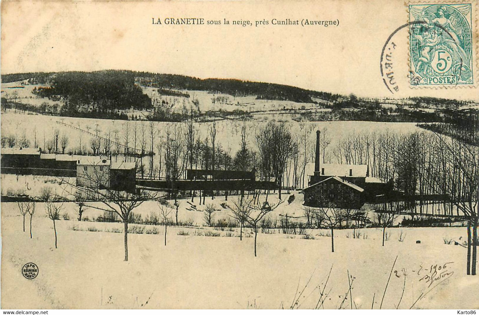 La Granetie , Près Cunlhat * Sous La Neige * 1906 - Cunlhat