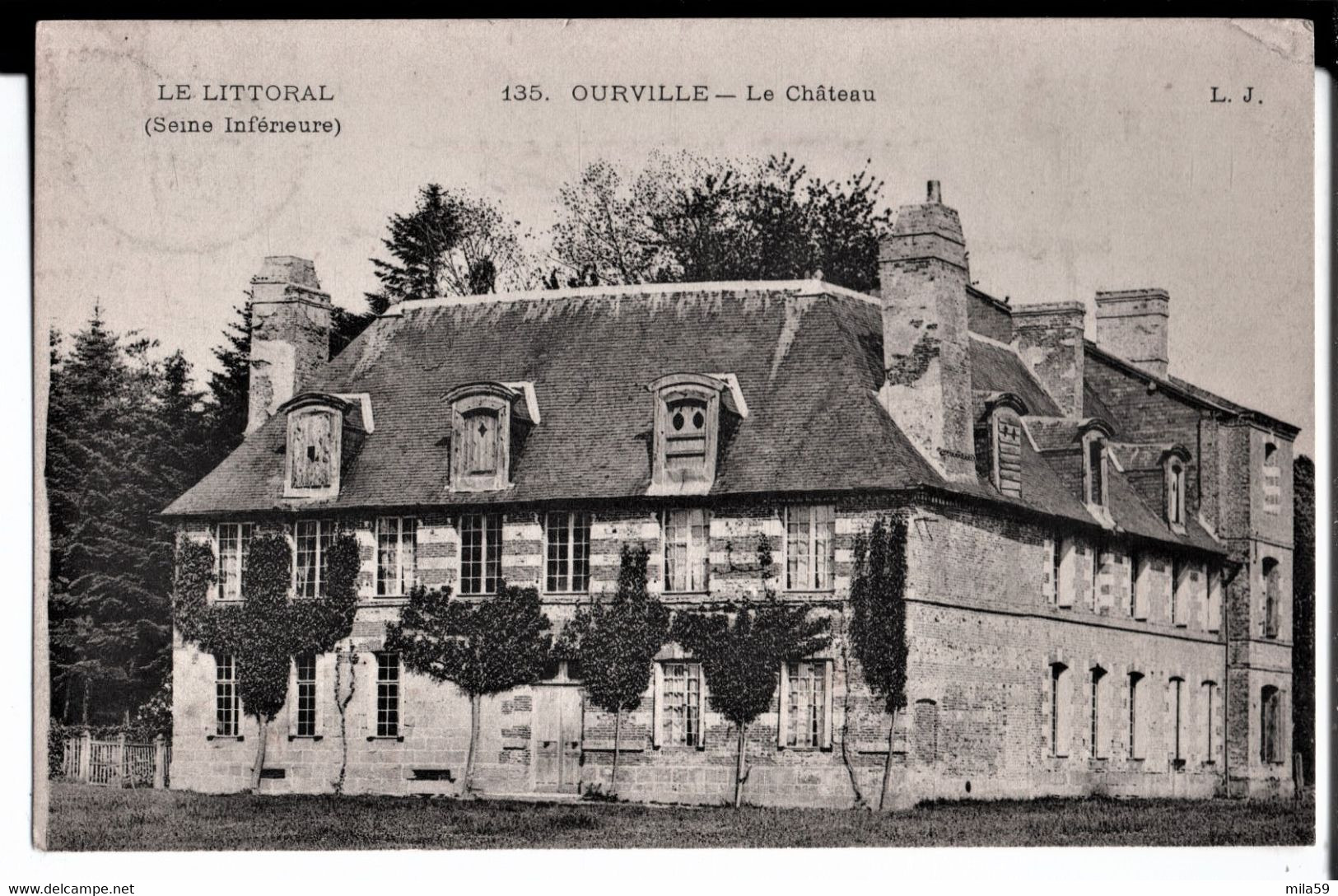 135. Le LittoraL. Ourville. Le Château. De Gilberte à Melle Georgette Chez Mme Jamin à Paris 16°. 1904. - Ourville En Caux