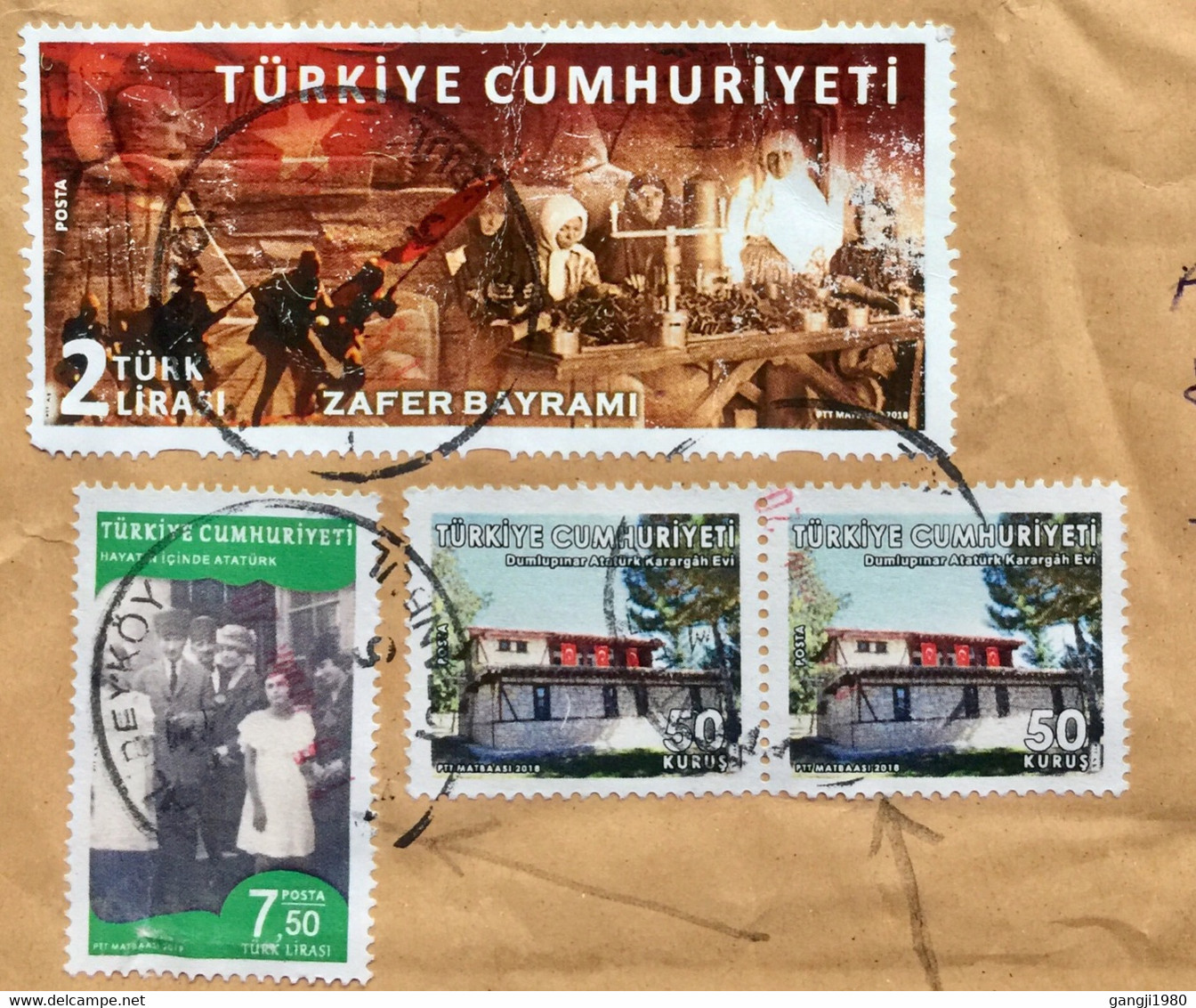 TURKEY 2021, CORONA VIRPUS PERIOD USED AIRMAIL! COVER TO INDIA,REACHED AFTER 75 DAY !!! MILITARY,FLAG,WOMEN,ATATÜRK ,DU - Lettres & Documents