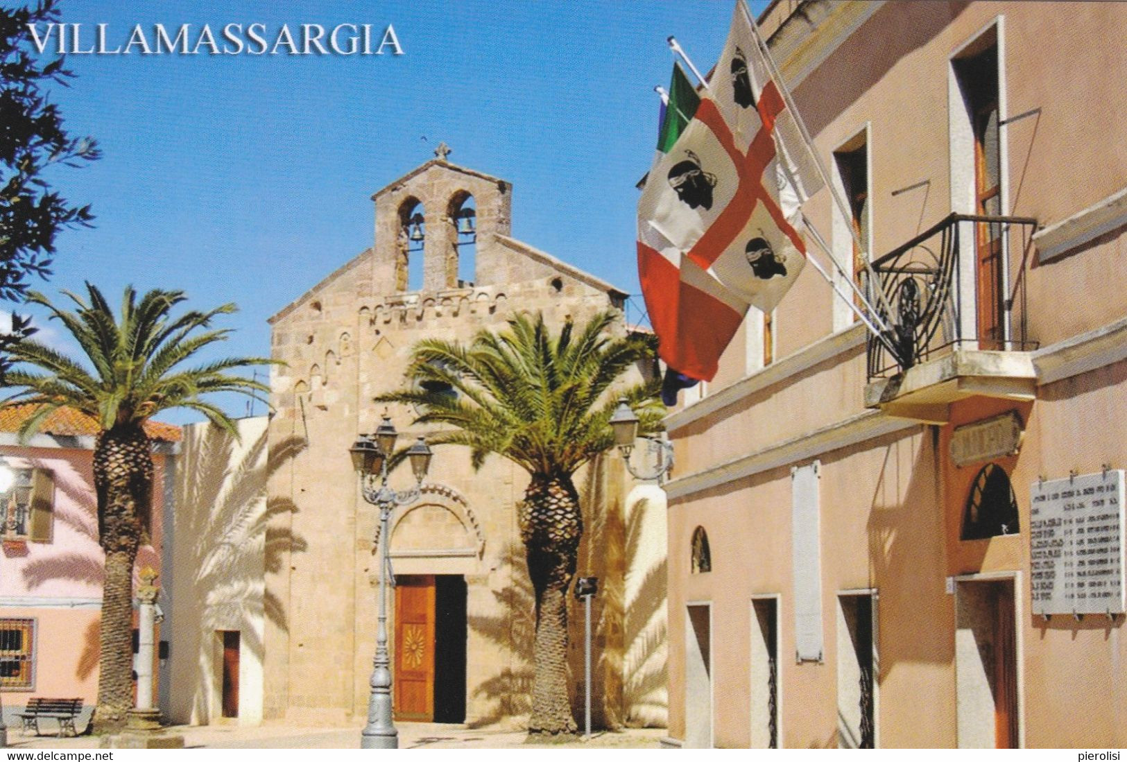 (T361) - VILLAMASSARGIA (Sud Sardegna) - Chiesa Di Nostra Signora Del Pilar (o Di San Ranieri) E Municipio - Iglesias