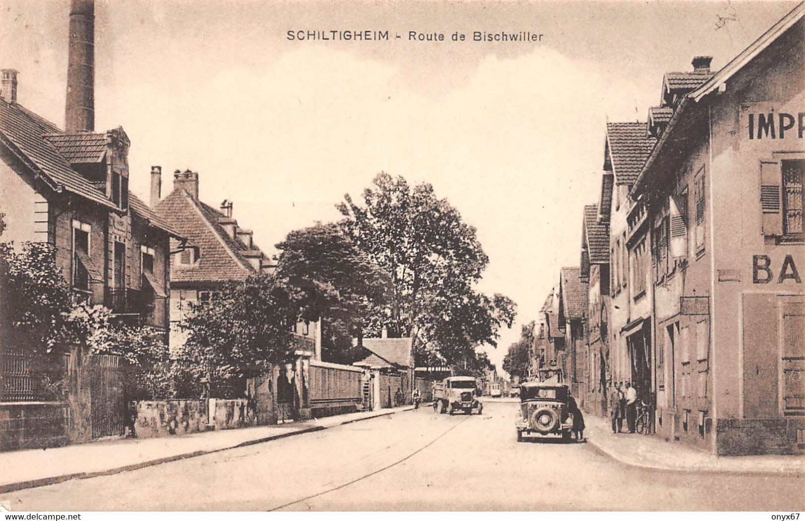 SCHILTIGHEIM-Strasbourg-67-Bas-Rhin-Imprimerie Zetzner-Banque Populaire Alsacienne-Route Bischwiller-Camion-Voiture-Auto - Schiltigheim