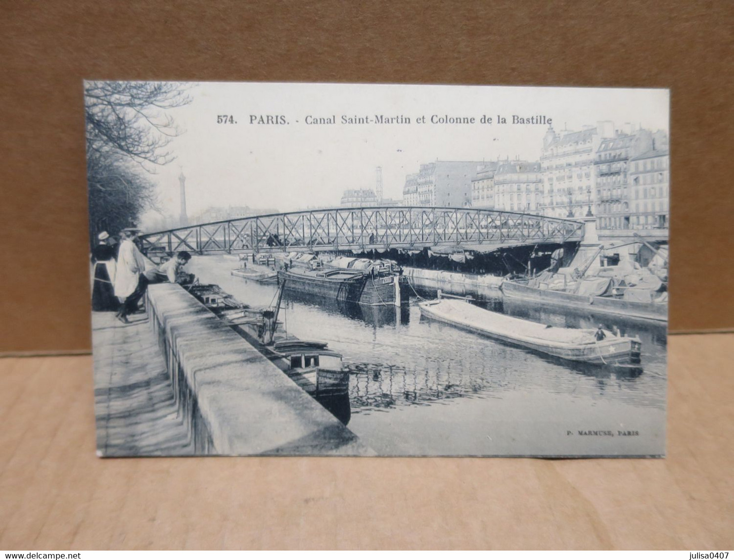 PARIS (75) Batellerie Canal Saint Martin Et Colonne De La Bastille Péniches - Paris (12)