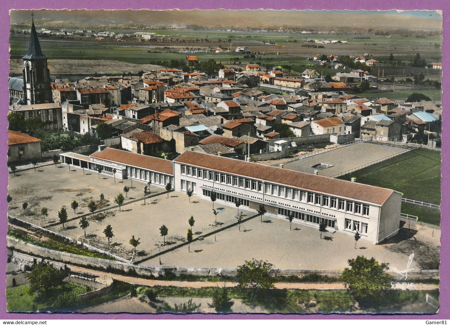 EN AVION AU-DESSUS DE ... LEMPDES - Le Groupe Scolaire - Circulé 1967 - Lempdes