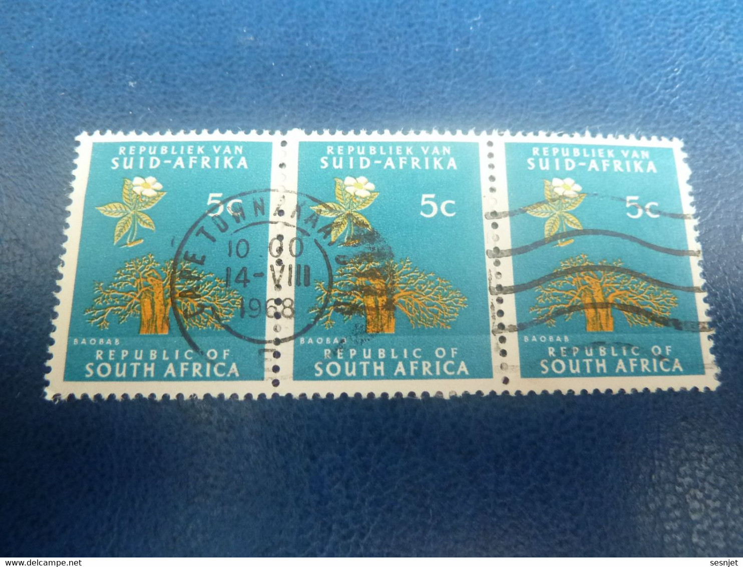 Republiek Van Suid-Africa - Baobab - 5 C. - Multicolore - Triple Oblitérés - Année 1968 - - Gebraucht