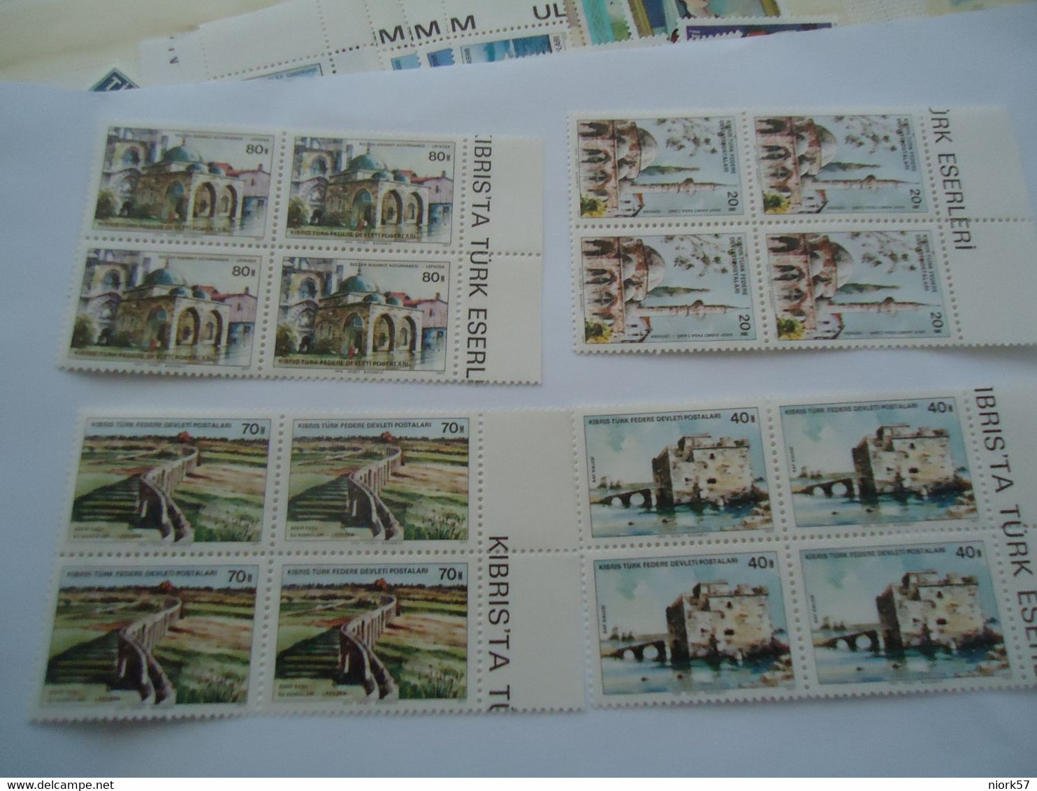 CYPRUS TURKEY MNH SET STAMPS MONUMENTS BLOCK OF 4 - Andere & Zonder Classificatie