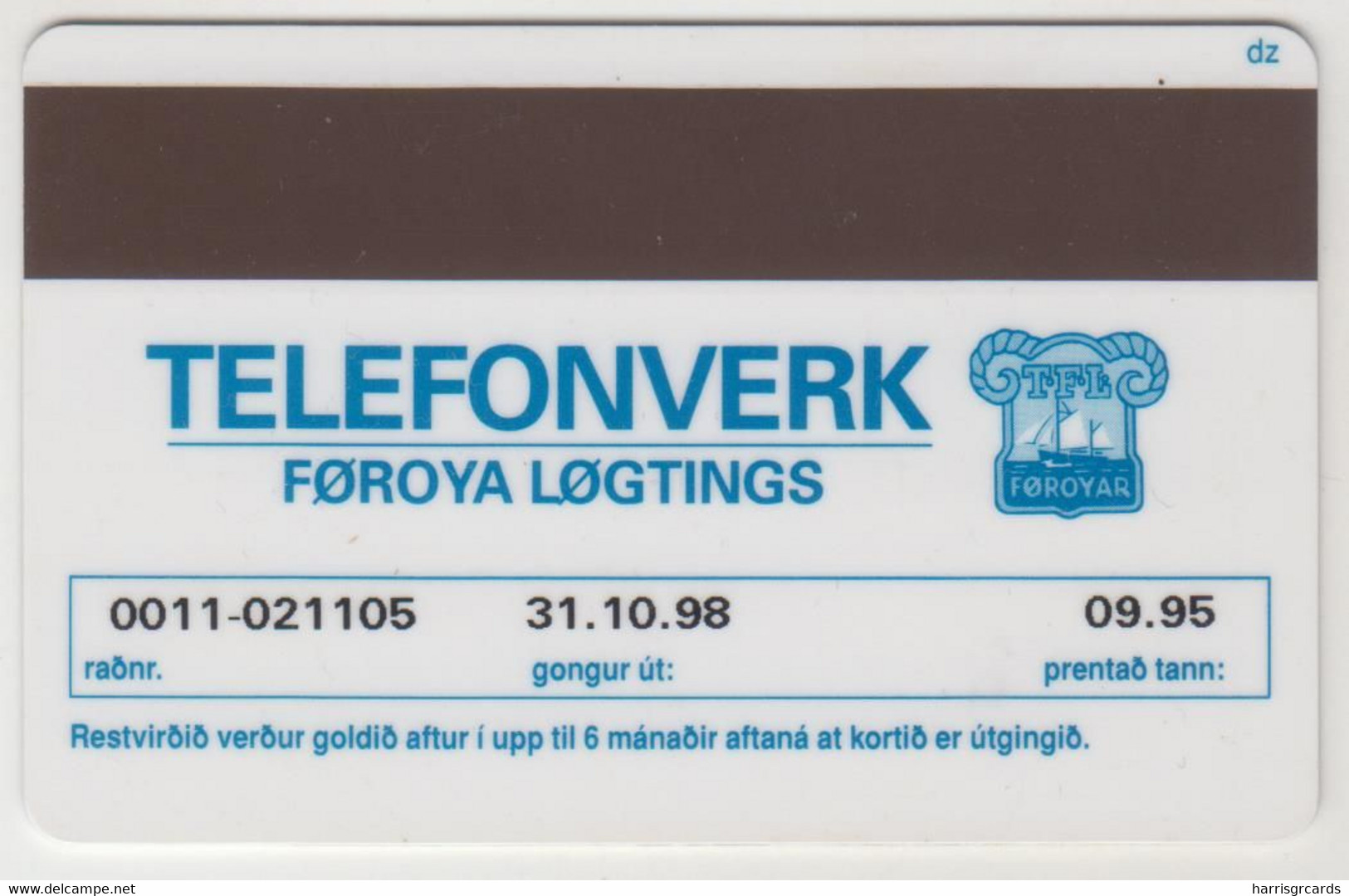 FAROE ISLANDS - Shiptype "seksæringur" , 20 Kr,  Faroese Telecom, Tirage 80.000, 03/95 , Used - Faroe Islands