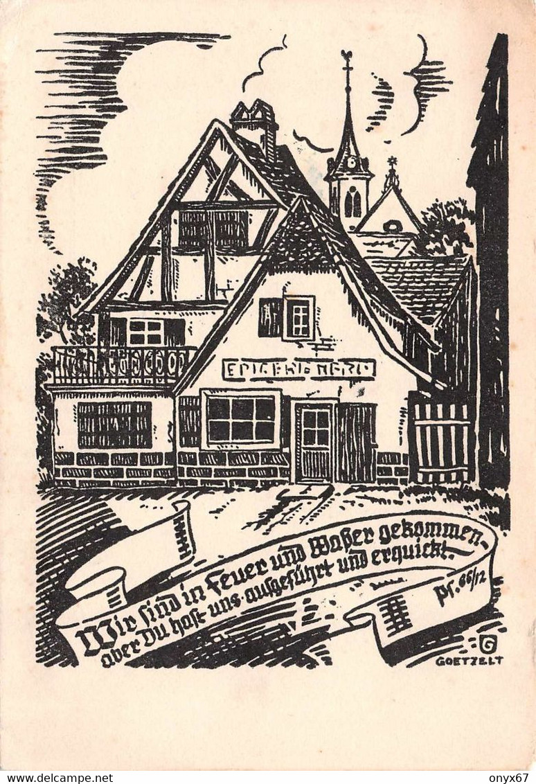 SCHILTIGHEIM-67-Bas-Rhin-carte Dessinée-dessin-Illustrateur Goetzelt-Vieux Schiltigheim-GRAND FORMAT-10 X 15 - Schiltigheim