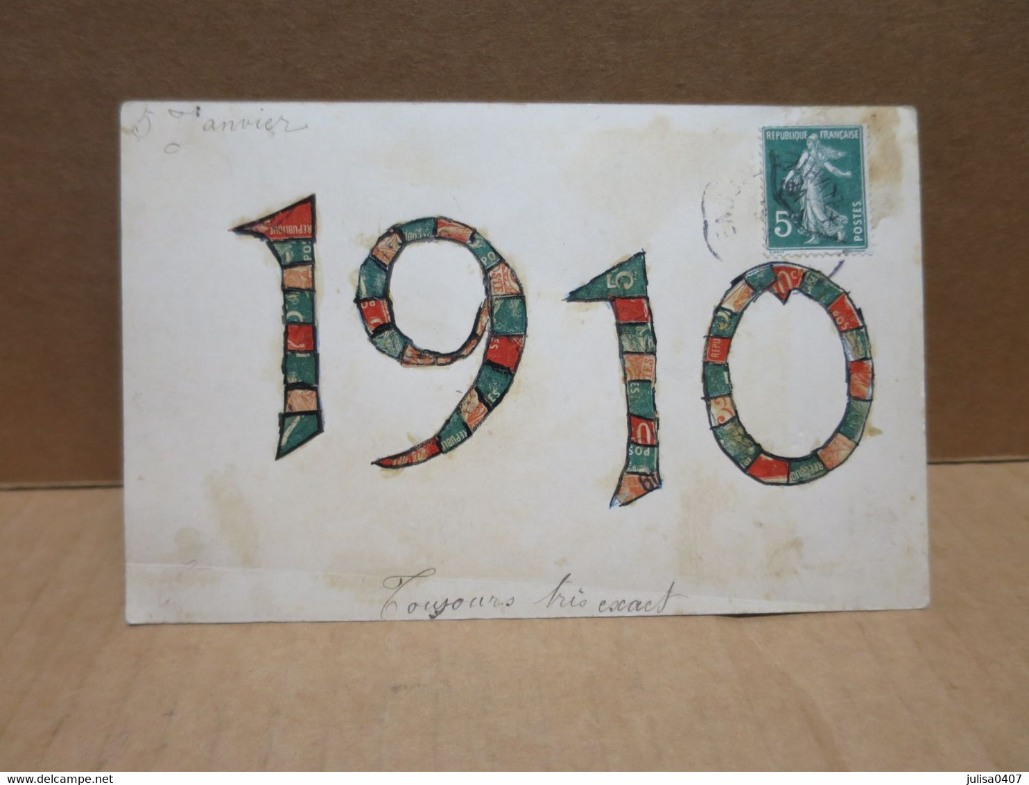 DECOUPAGE DE TIMBRES POSTE Millesime Année 1910 - Postal Services