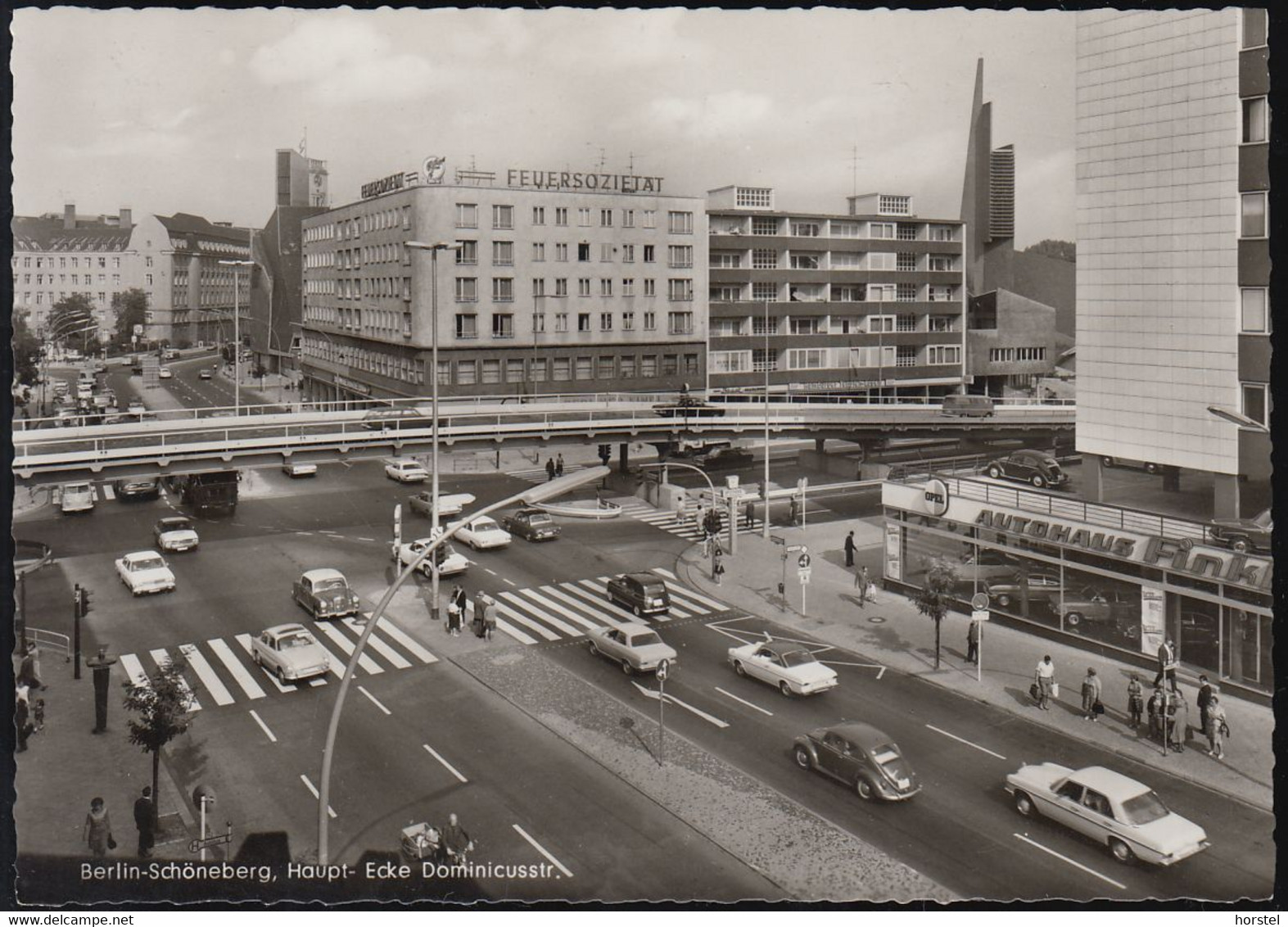 D-10827 Berlin - Haupt- Ecke Dominicusstraße (noch Mit Brücke) - Cars - VW 1500 - Opel Kadett - VW Bus - Mercedes Ponton - Schoeneberg